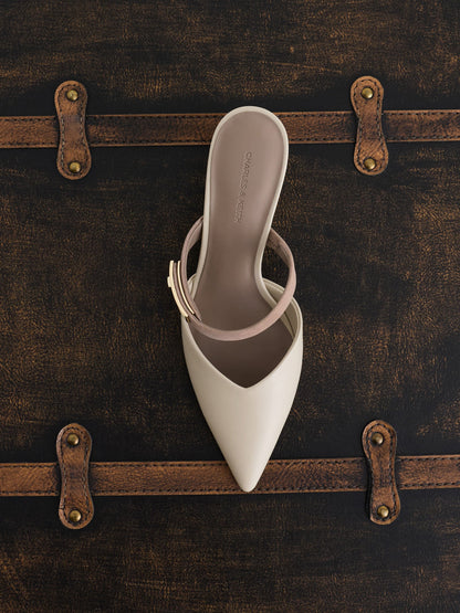 Lando Heeled Mules - Chalk | CHARLES & KEITH