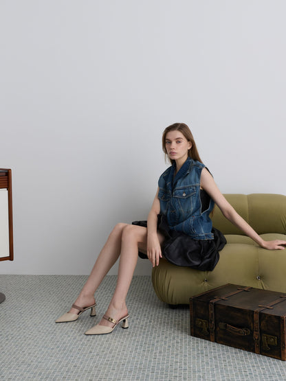 Lando Heeled Mules - Chalk | CHARLES & KEITH