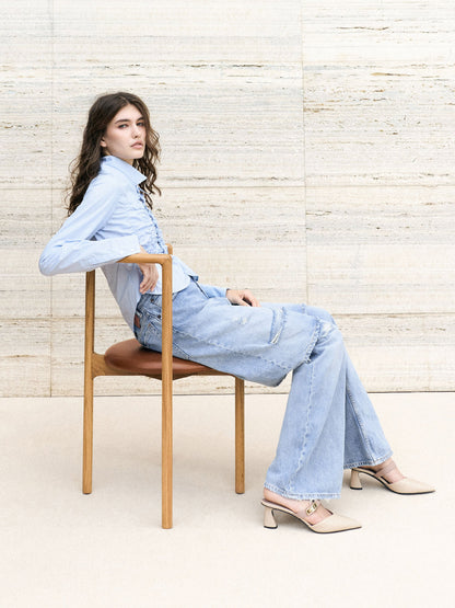 Lando Heeled Mules - Chalk | CHARLES & KEITH