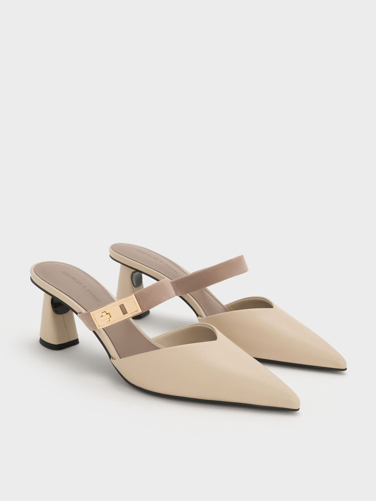 Lando Heeled Mules - Chalk | CHARLES & KEITH