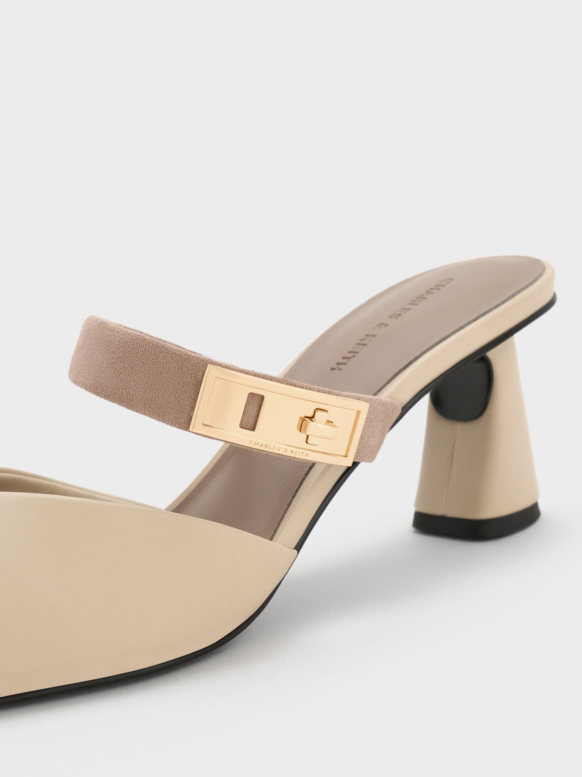 Lando Heeled Mules - Chalk | CHARLES & KEITH