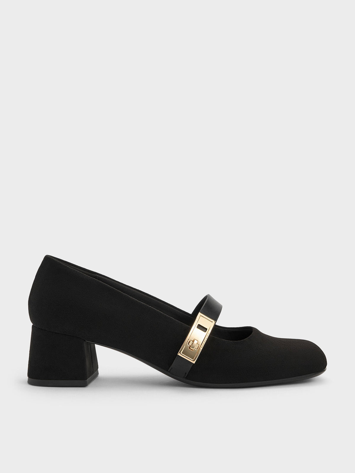 Lando Faux Suede Mary Jane Pumps - Black2 | CHARLES & KEITH