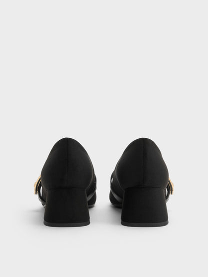 Lando Faux Suede Mary Jane Pumps - Black2 | CHARLES & KEITH