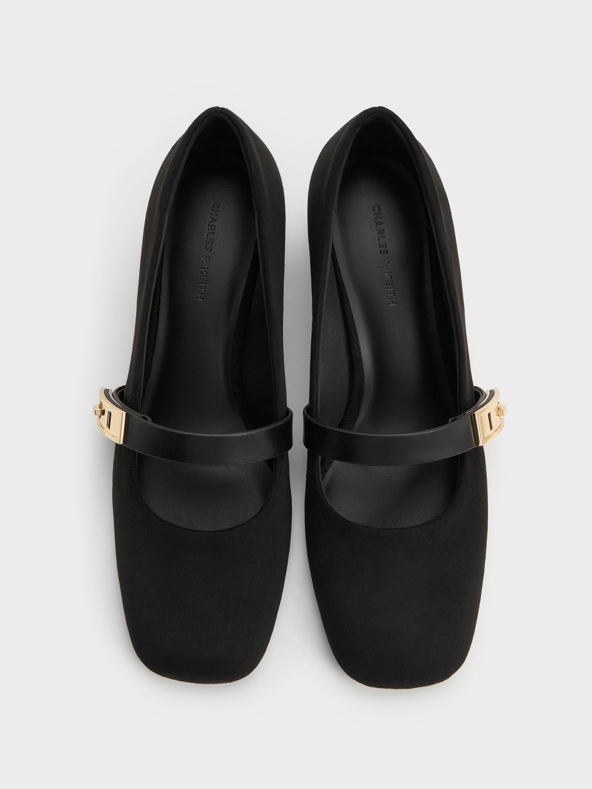 Lando Faux Suede Mary Jane Pumps - Black2 | CHARLES & KEITH