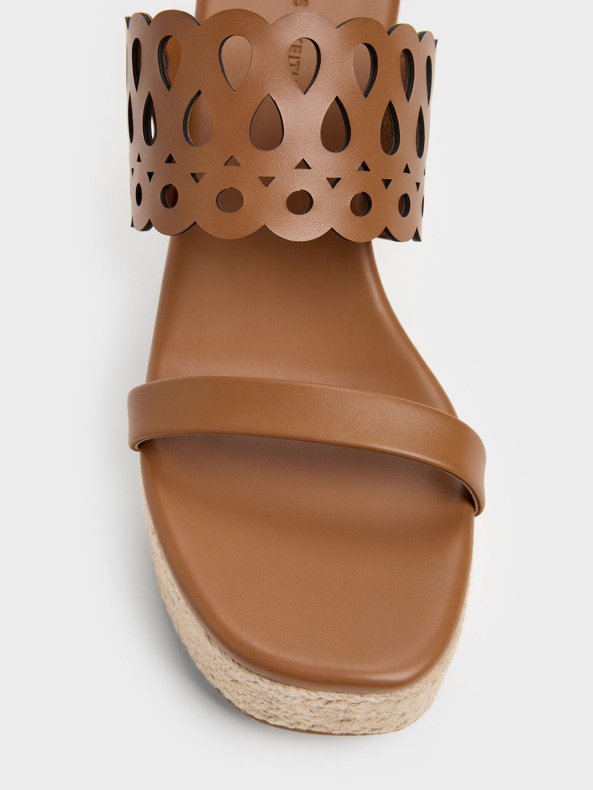 Cut-Out Espadrille Wedges - Cognac | CHARLES & KEITH