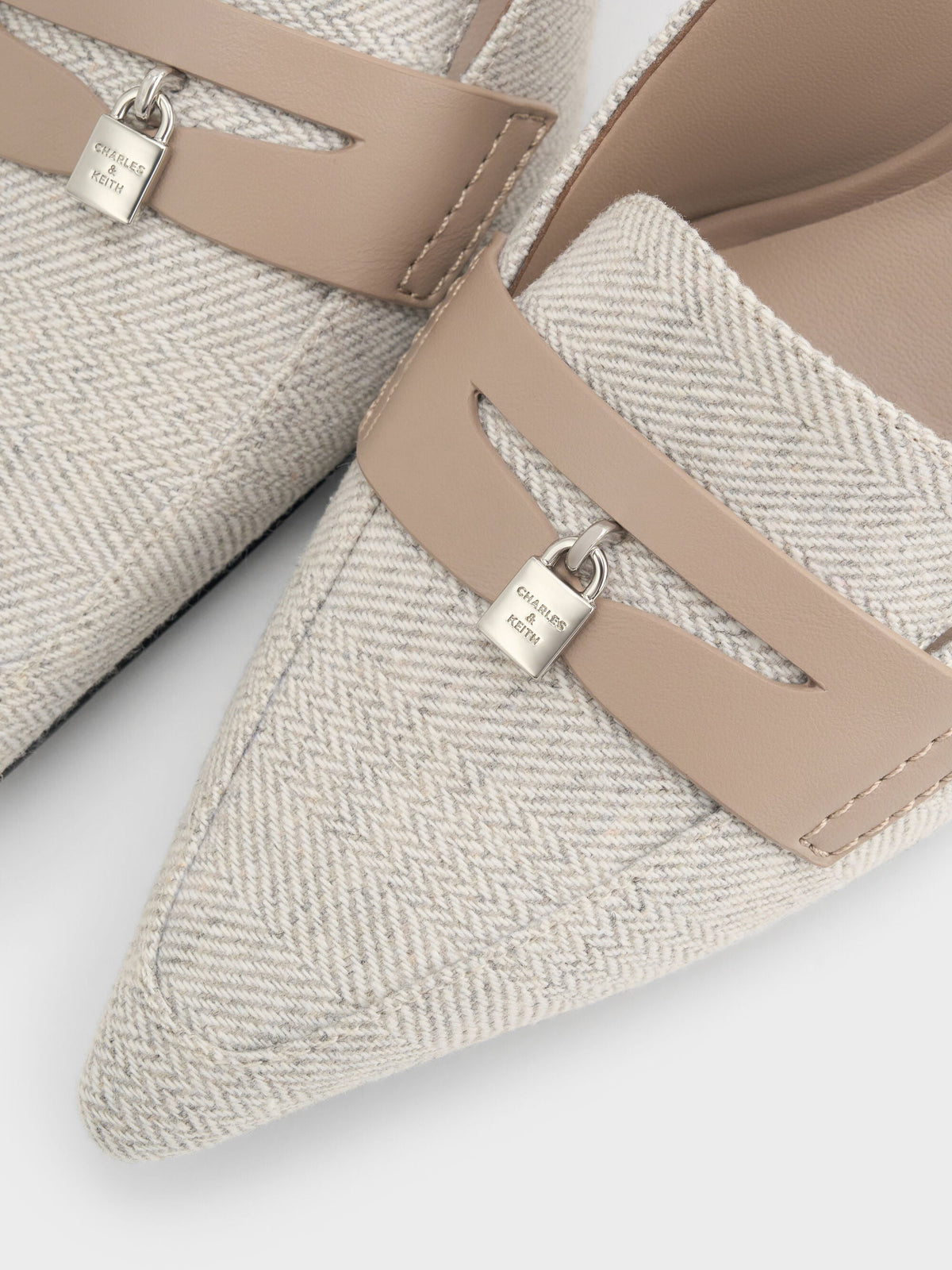 Griselda Two-Tone Slingback Pumps - Light Grey | CHARLES & KEITH