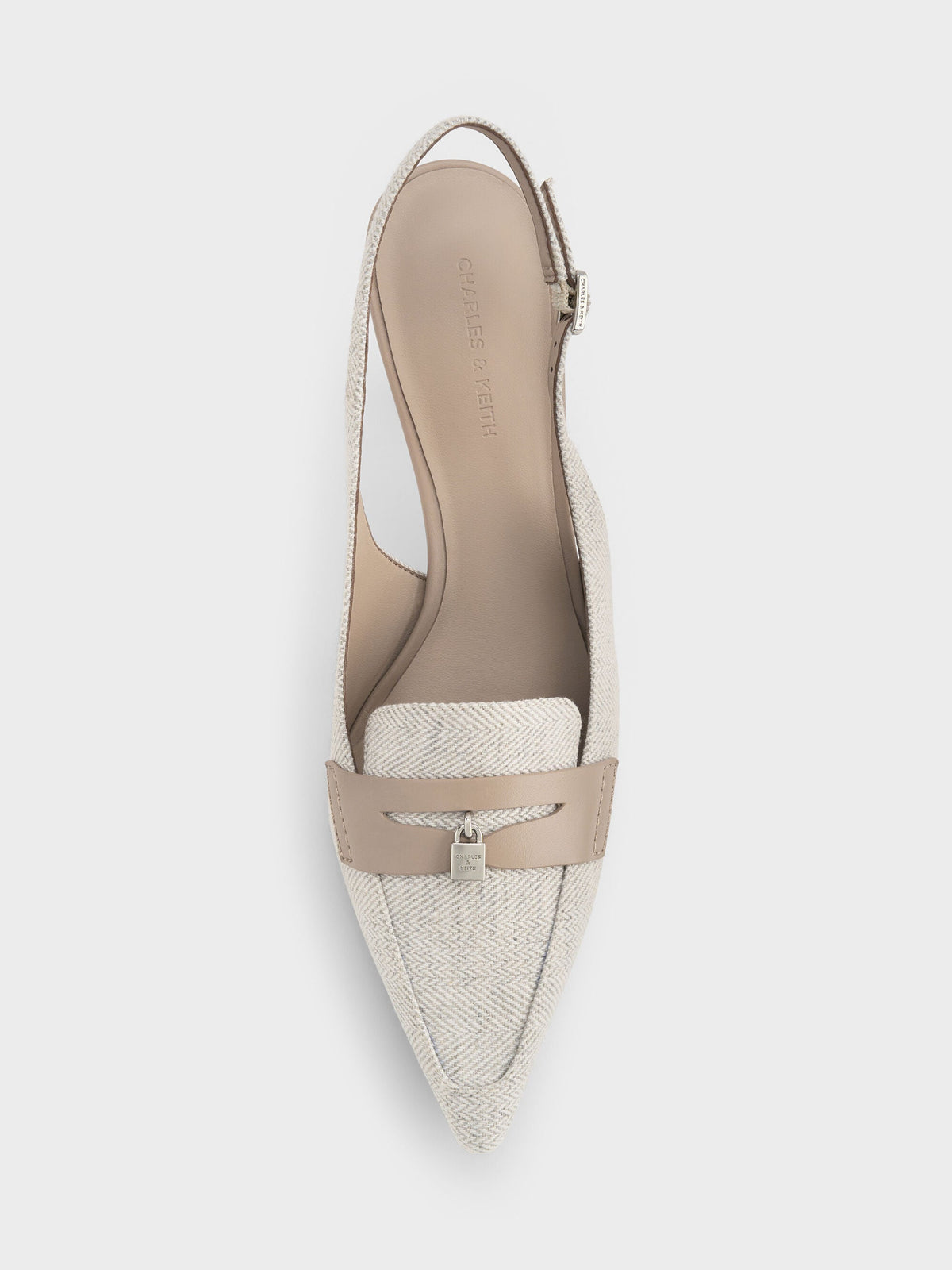 Griselda Two-Tone Slingback Pumps - Light Grey | CHARLES & KEITH
