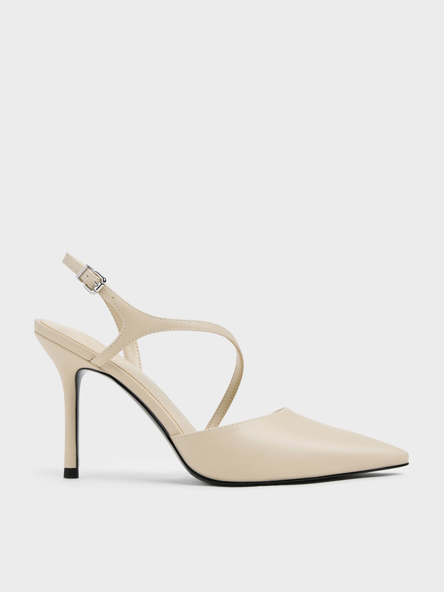 Cordelia Pointed Slingback Pumps - Chalk | CHARLES & KEITH