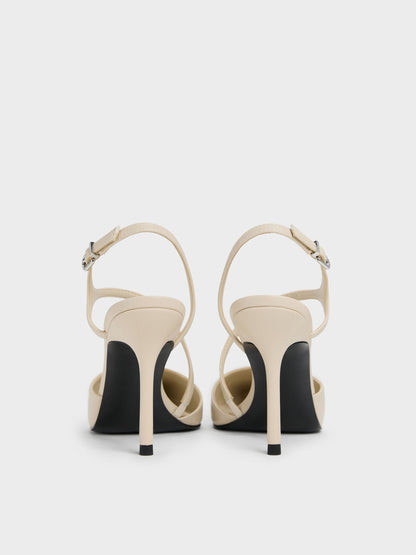 Cordelia Pointed Slingback Pumps - Chalk | CHARLES & KEITH