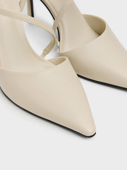 Cordelia Pointed Slingback Pumps - Chalk | CHARLES & KEITH