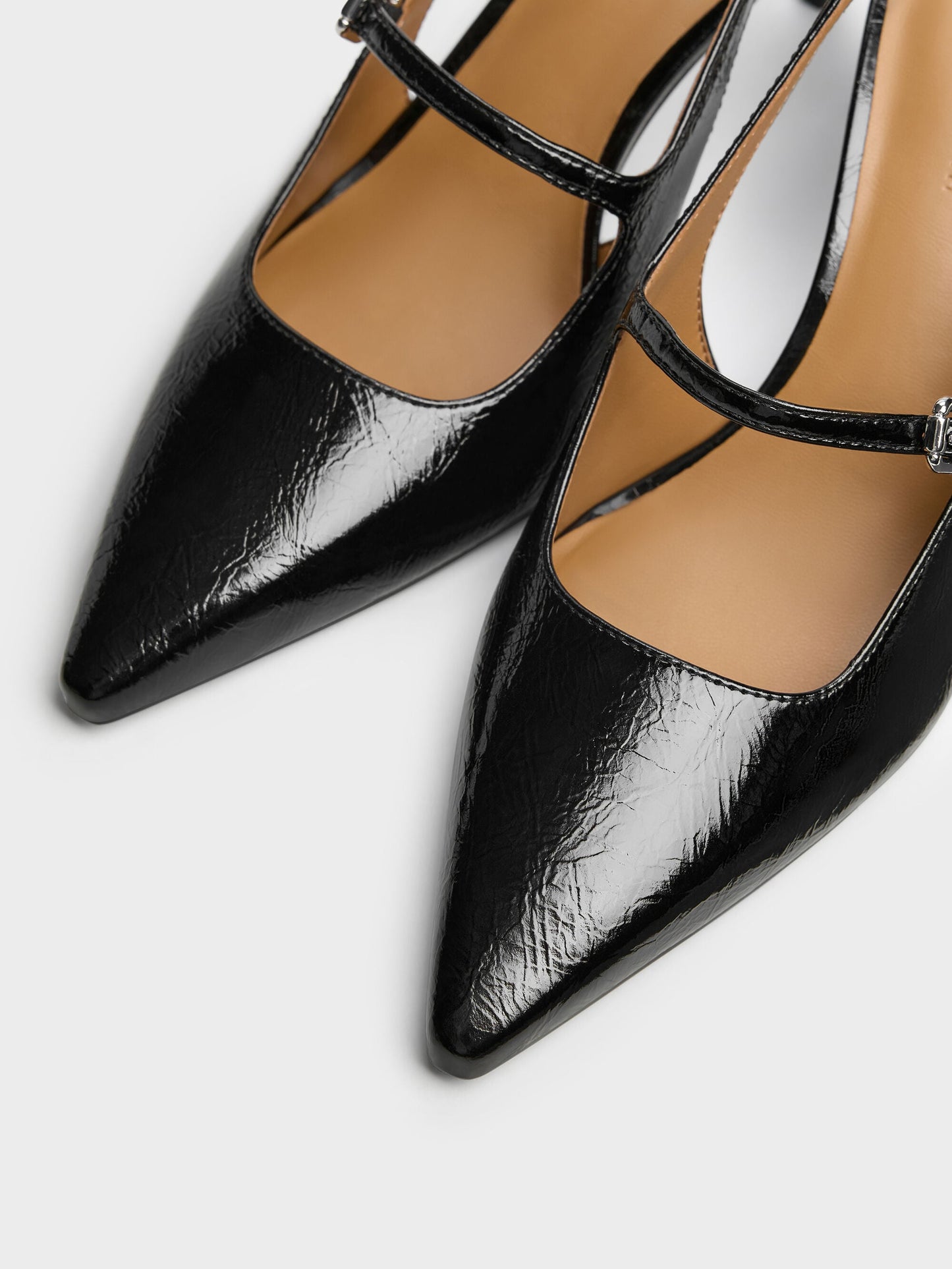 Pointed Slingback Mary Jane Pumps - Black | CHARLES & KEITH