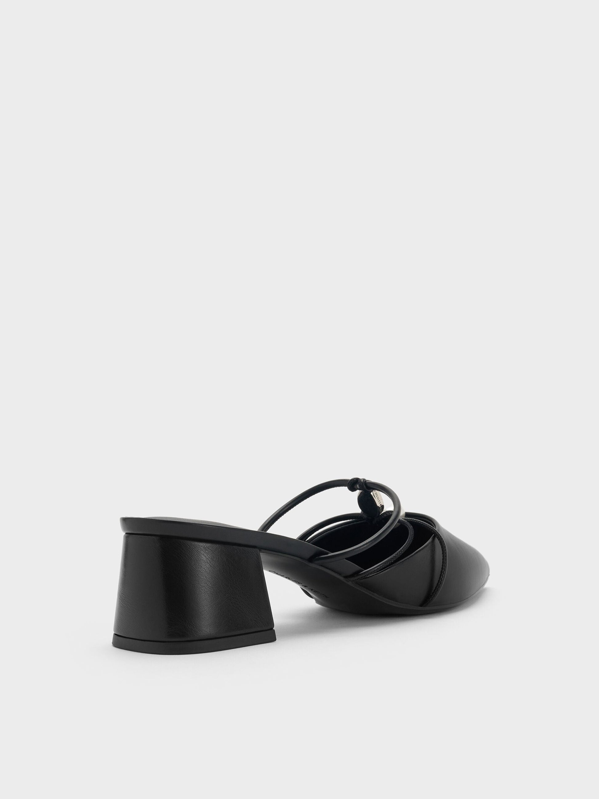 Georgie Bead Pointed Mules - Black | CHARLES & KEITH