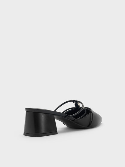 Georgie Bead Pointed Mules - Black | CHARLES & KEITH