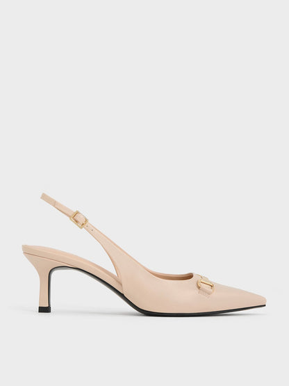 Leslie Slingback Pumps - Nude | CHARLES & KEITH