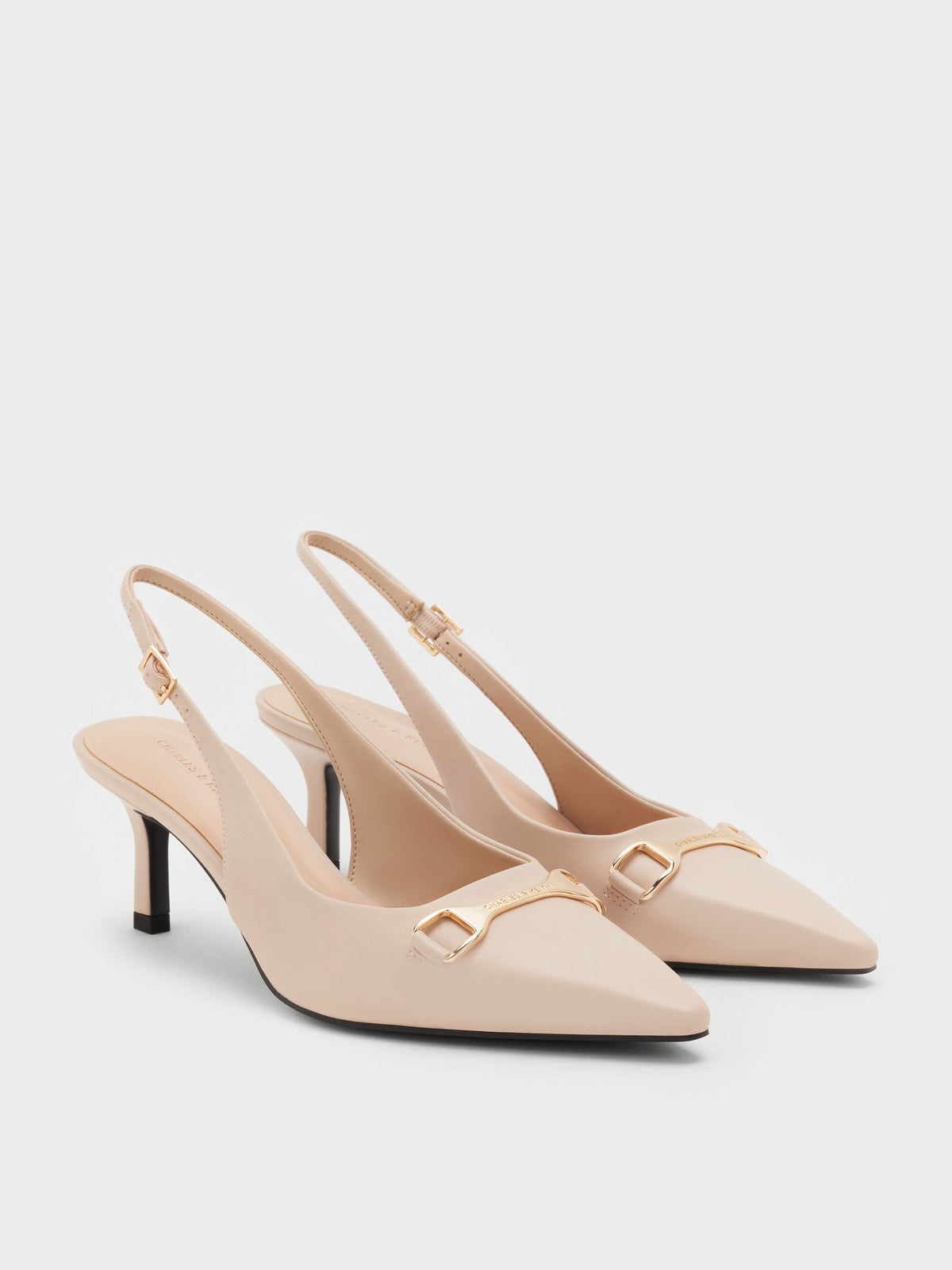 Leslie Slingback Pumps - Nude | CHARLES & KEITH