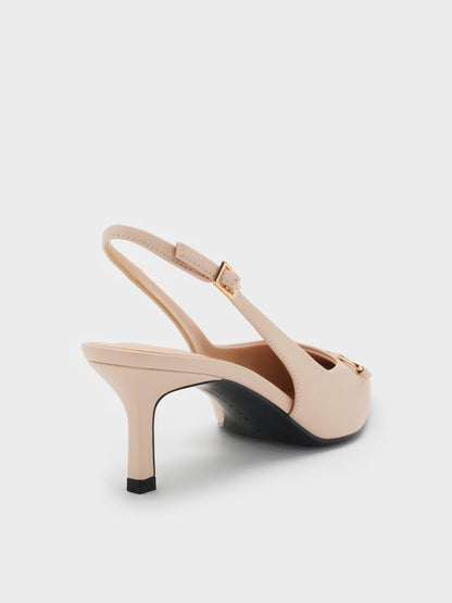 Leslie Slingback Pumps - Nude | CHARLES & KEITH