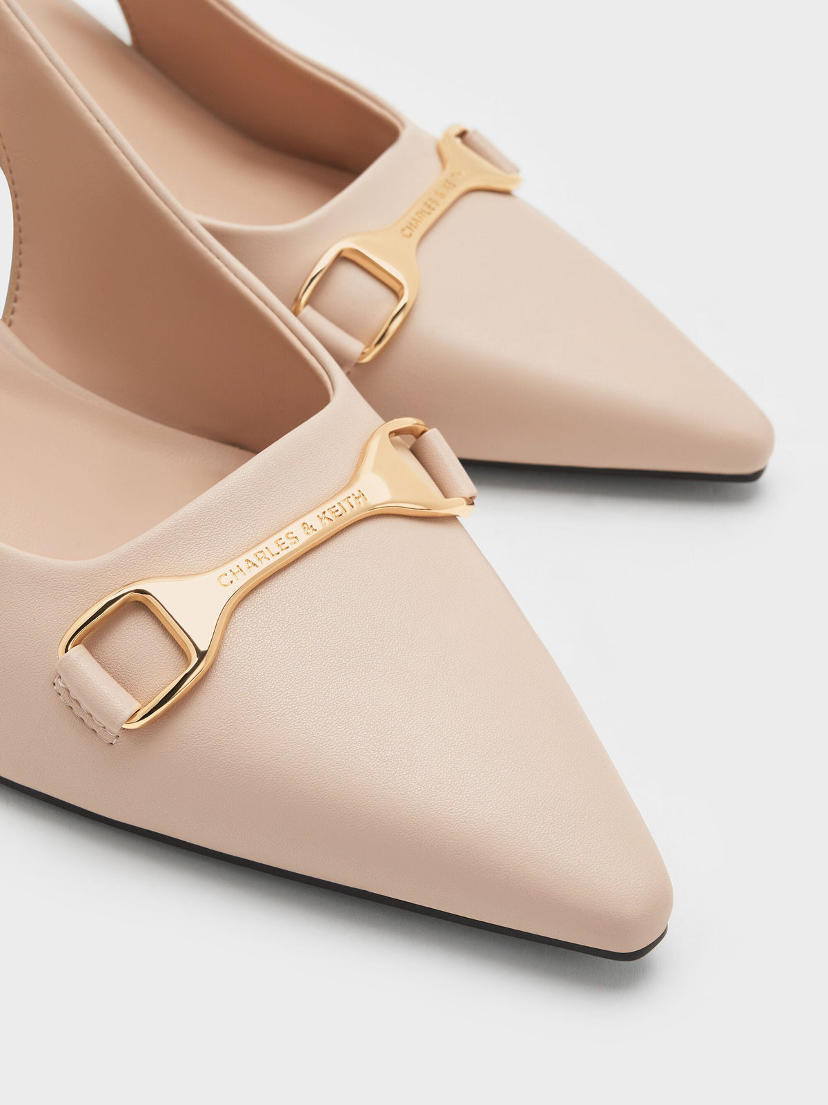 Leslie Slingback Pumps - Nude | CHARLES & KEITH