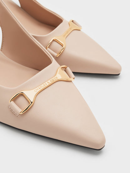 Leslie Slingback Pumps - Nude | CHARLES & KEITH