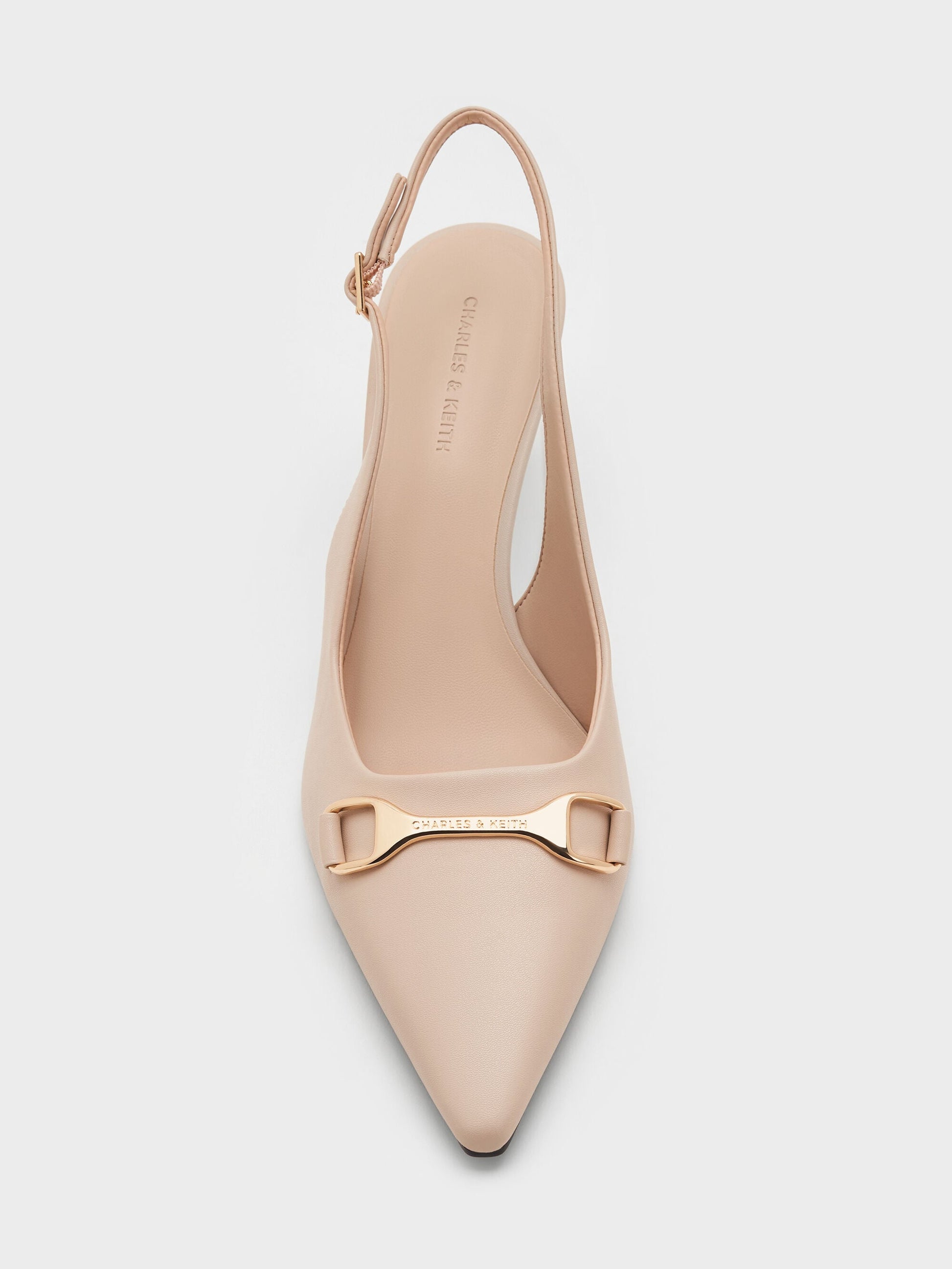 Leslie Slingback Pumps - Nude | CHARLES & KEITH