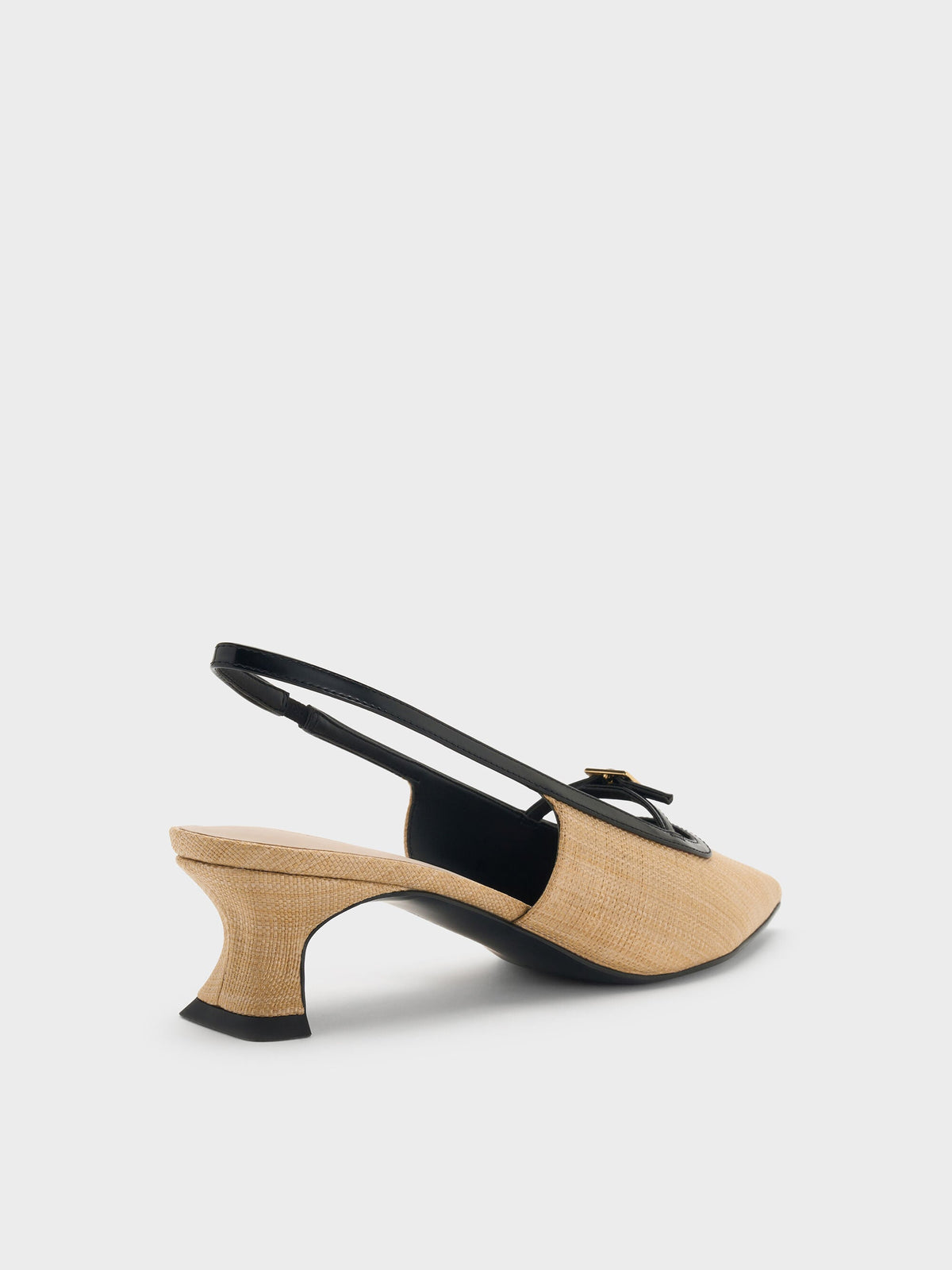 Woven Buckle-Strap Slingback Pumps - Natural | CHARLES & KEITH