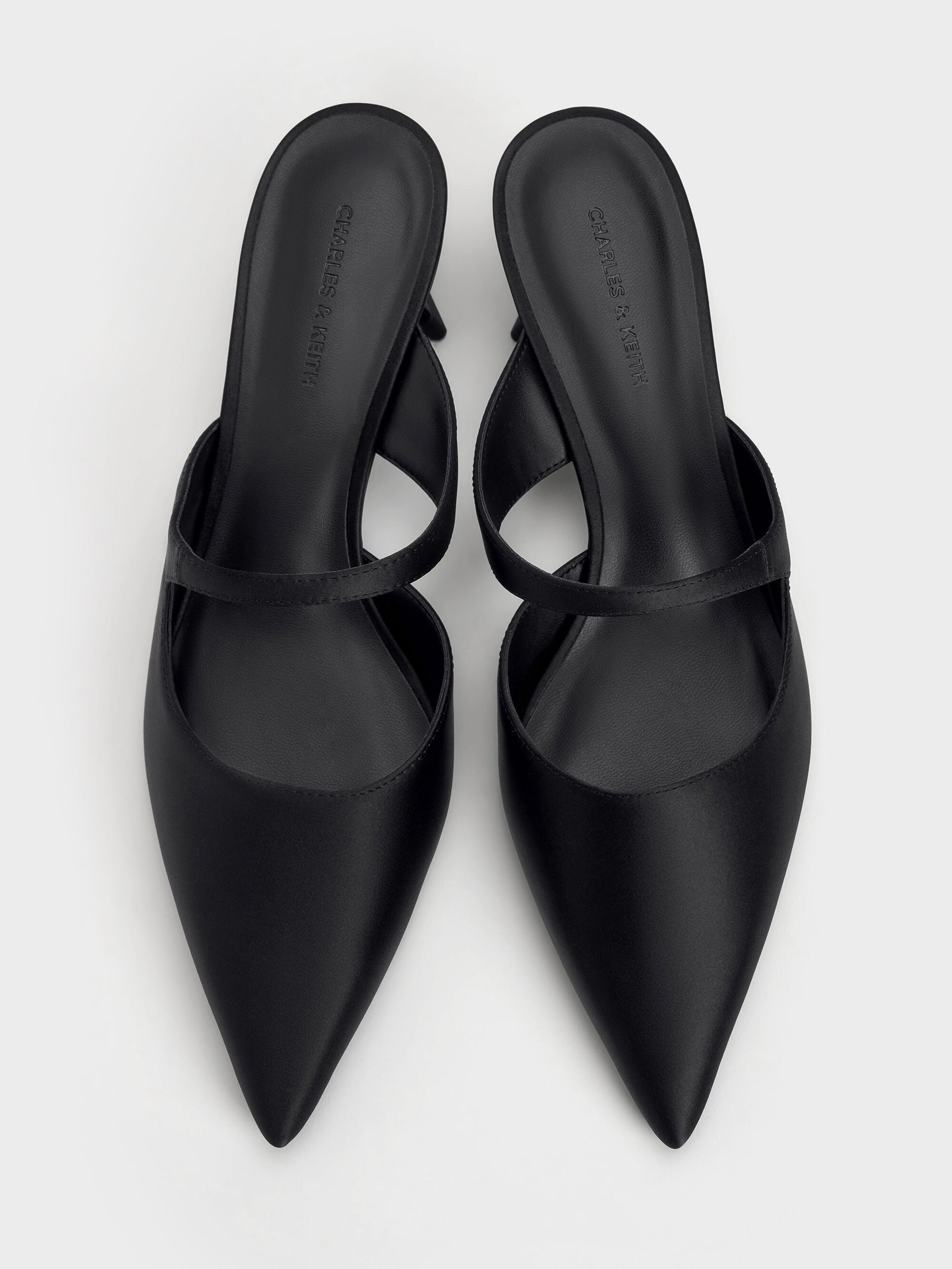 Vada Asymmetric Sculptural Heel Pumps - Black | CHARLES & KEITH