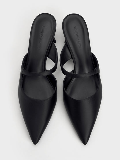Vada Asymmetric Sculptural Heel Pumps - Black | CHARLES & KEITH