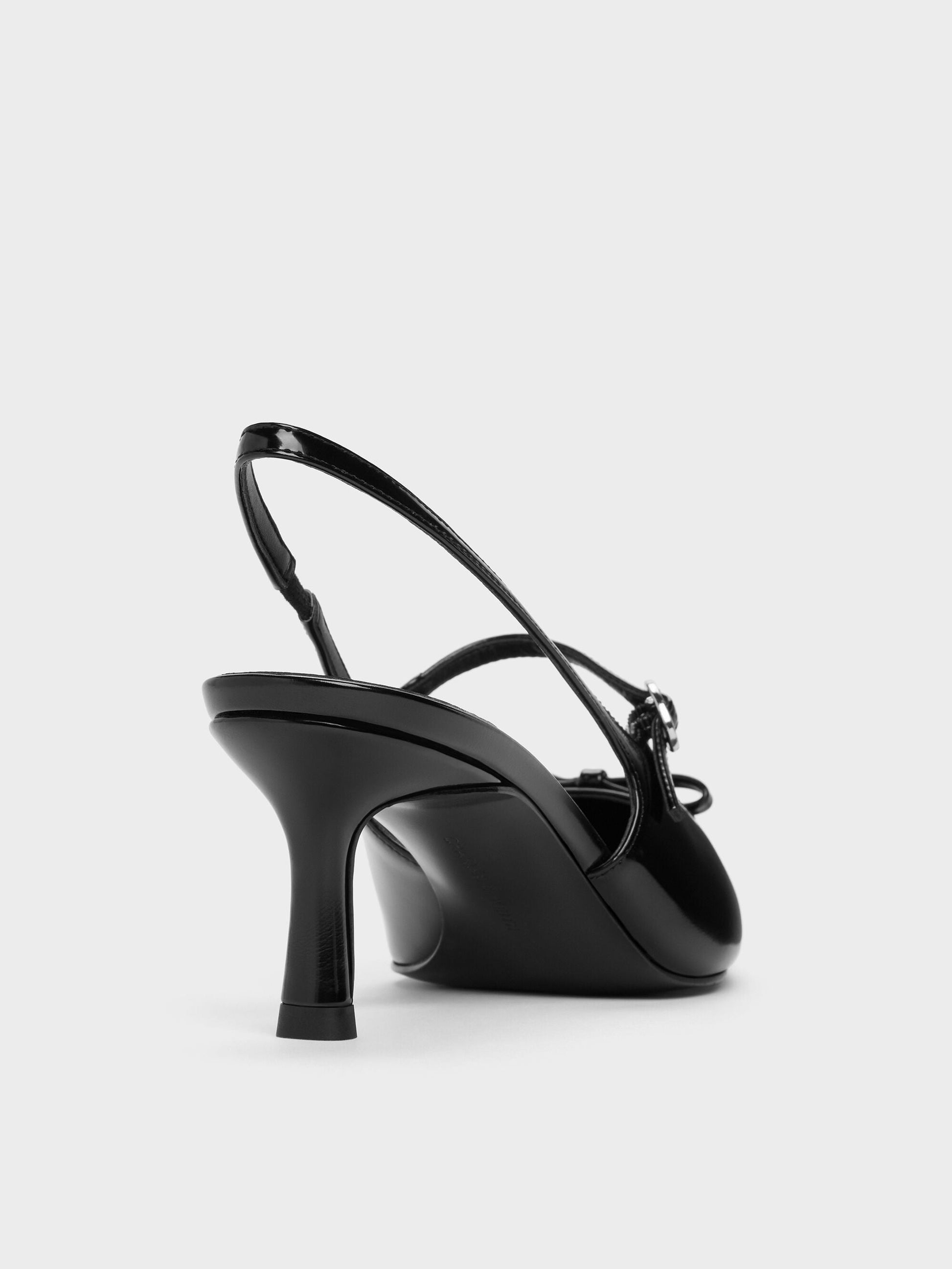 Sonali Bow Slingback Pumps - Black Box | CHARLES & KEITH