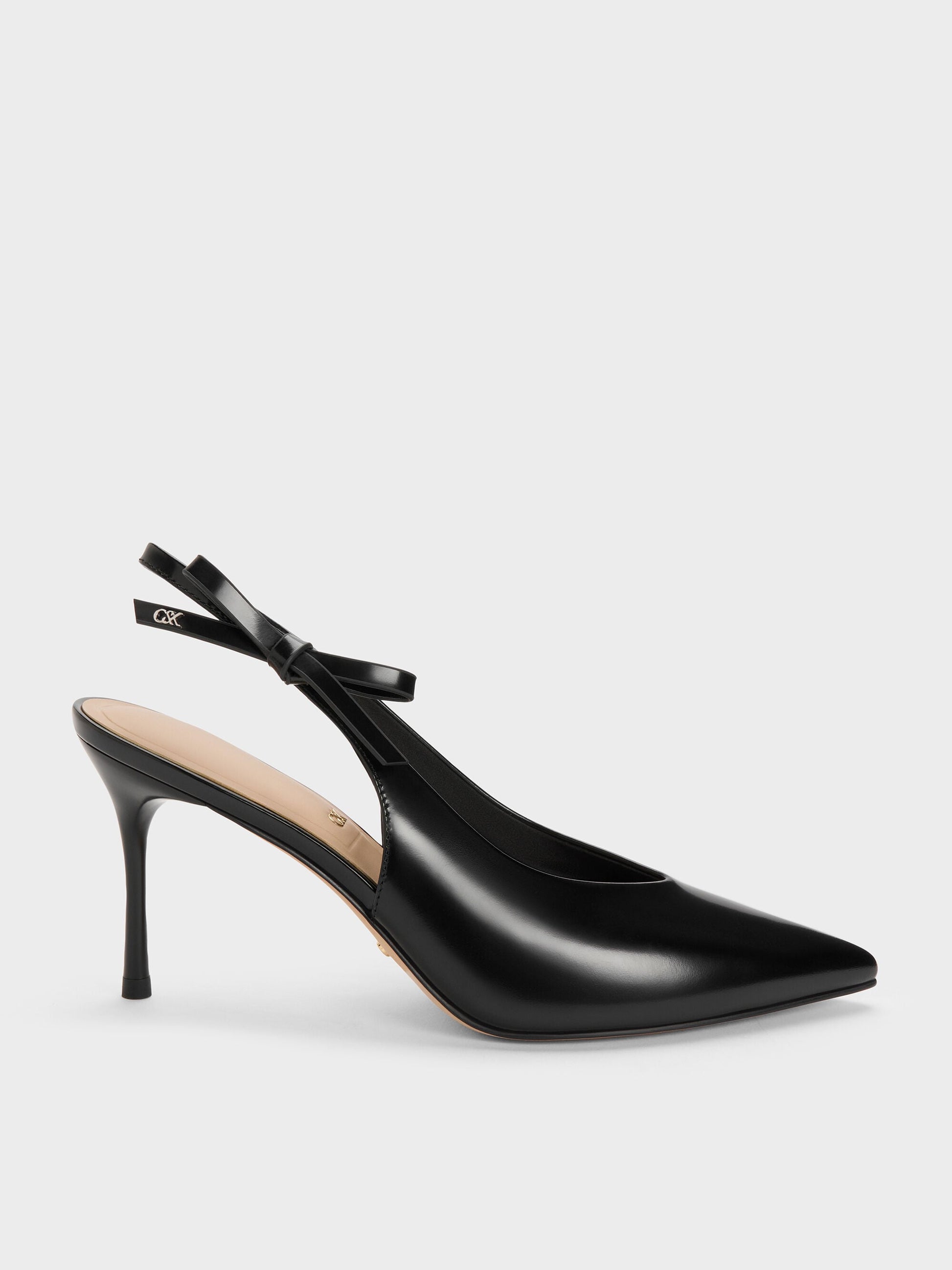 Anastasia Leather Slingback Pumps - Black Box | CHARLES & KEITH