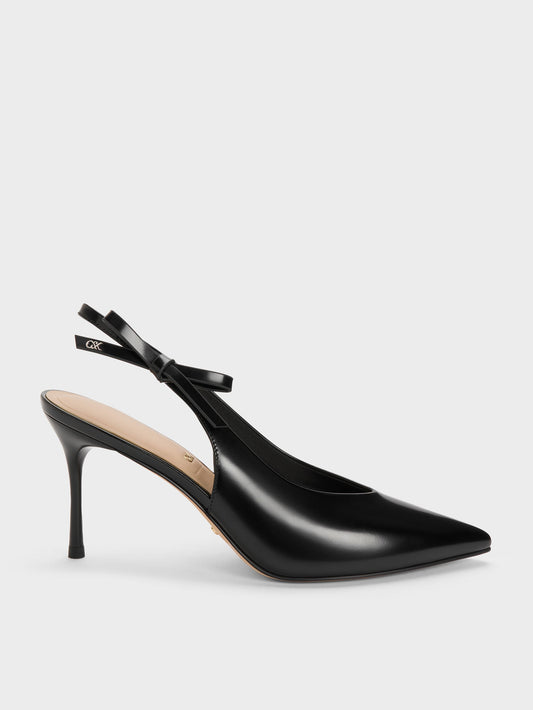 Anastasia Leather Slingback Pumps - Black Box | CHARLES & KEITH