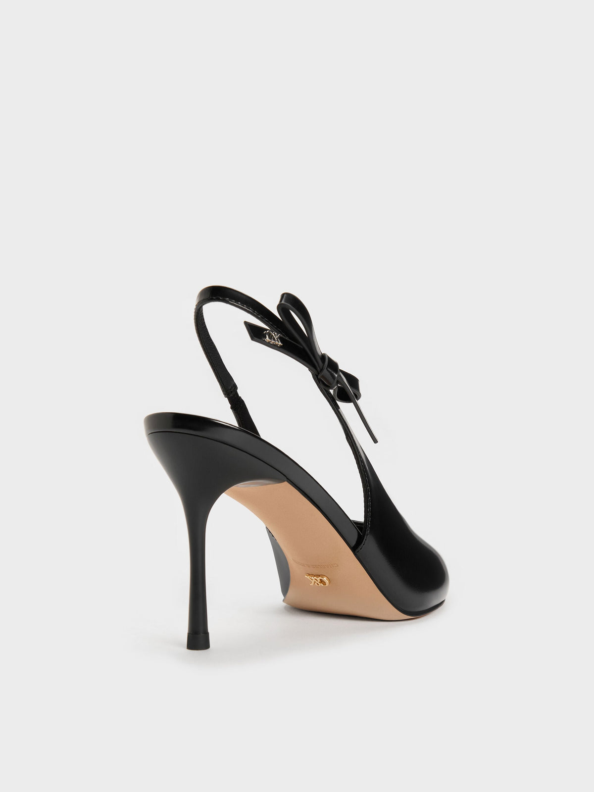Anastasia Leather Slingback Pumps - Black Box | CHARLES & KEITH