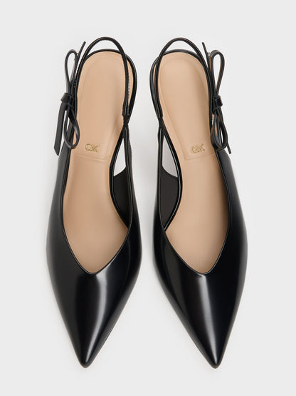 Anastasia Leather Slingback Pumps - Black Box | CHARLES & KEITH