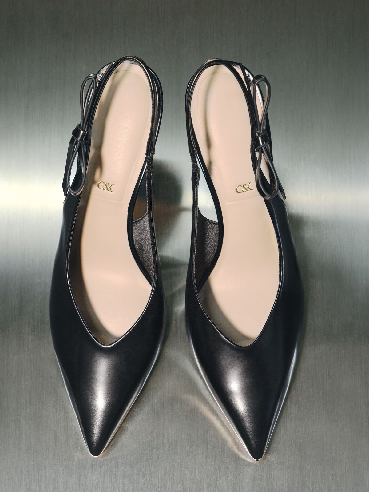Anastasia Leather Slingback Pumps - Black Box | CHARLES & KEITH