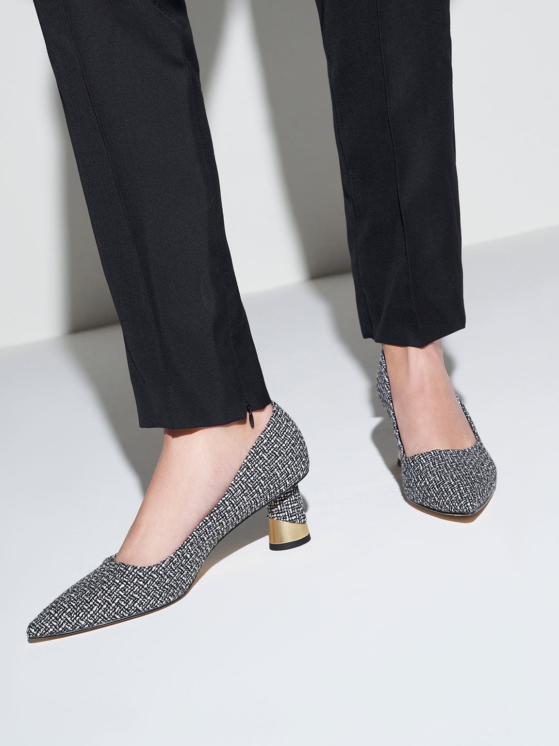 Cammie Tweed Metallic-Heel Pumps - Multi | CHARLES & KEITH