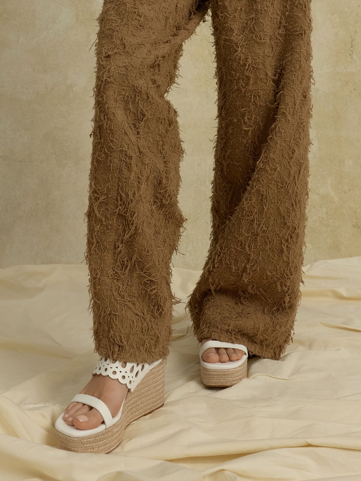 Cut-Out Espadrille Wedges - White | CHARLES & KEITH