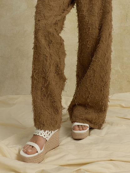 Cut-Out Espadrille Wedges - White | CHARLES & KEITH