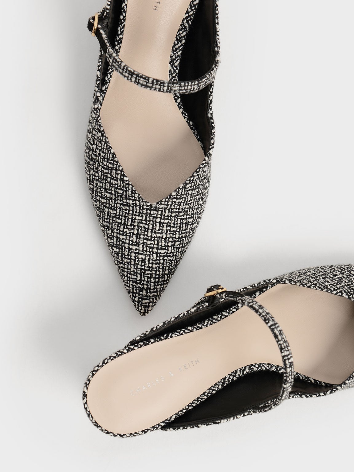 Cammie Tweed Metallic-Heel Mules - Multi | CHARLES & KEITH