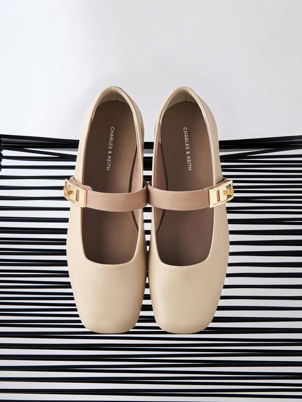 Lando Two-Tone Mary Jane Pumps - Chalk | CHARLES & KEITH