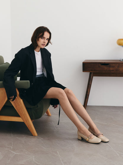 Lando Two-Tone Mary Jane Pumps - Chalk | CHARLES & KEITH