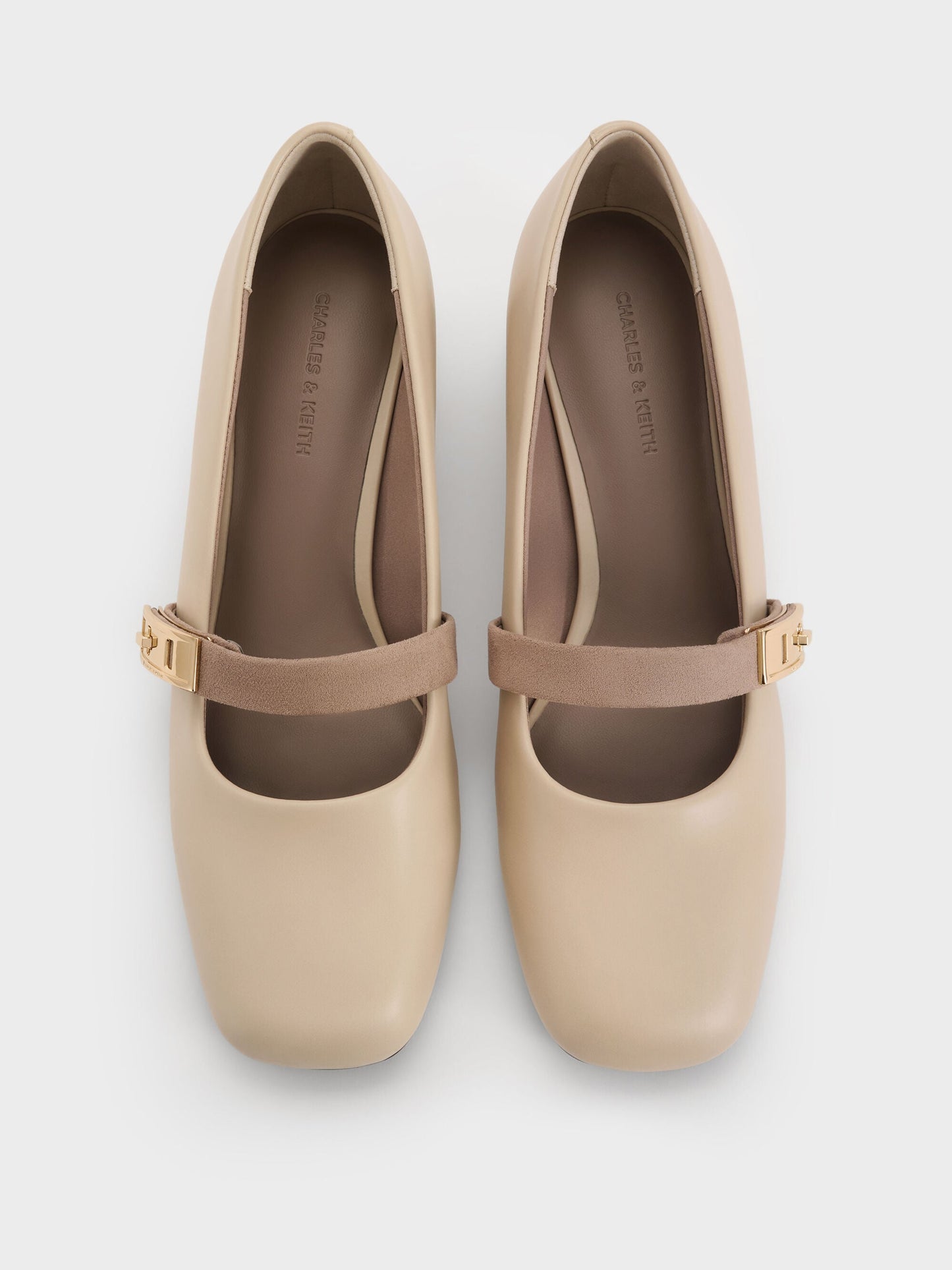 Lando Two-Tone Mary Jane Pumps - Chalk | CHARLES & KEITH