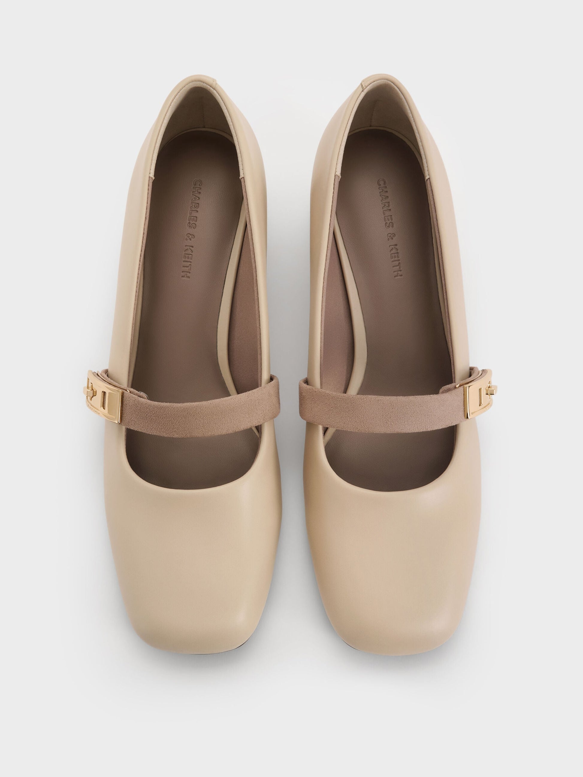 Lando Two-Tone Mary Jane Pumps - Chalk | CHARLES & KEITH