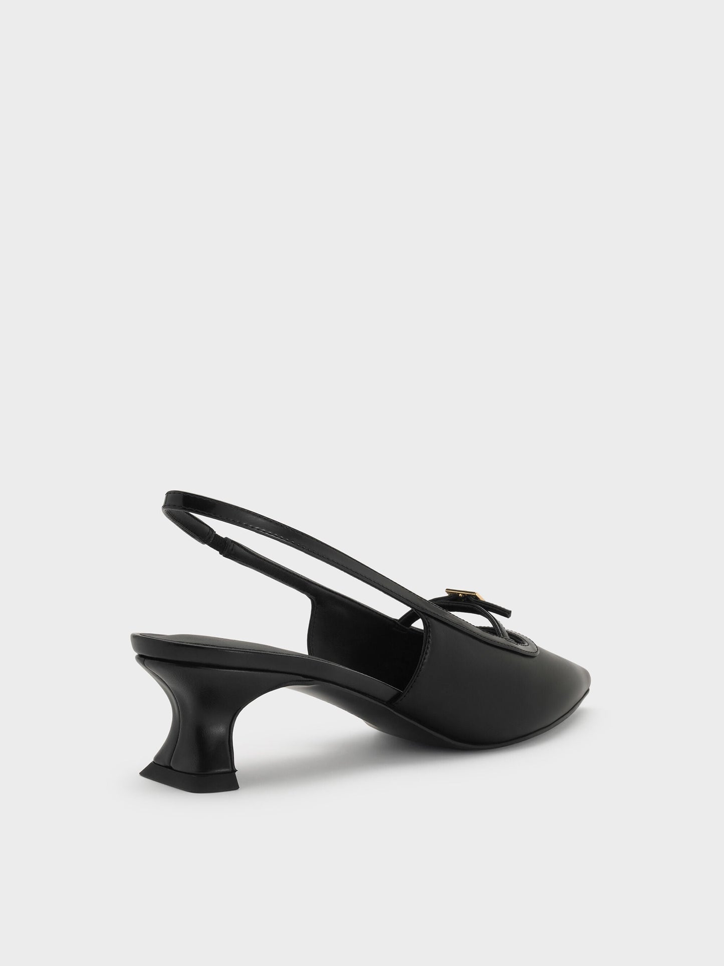 Buckle-Strap Slingback Pumps - Black | CHARLES & KEITH