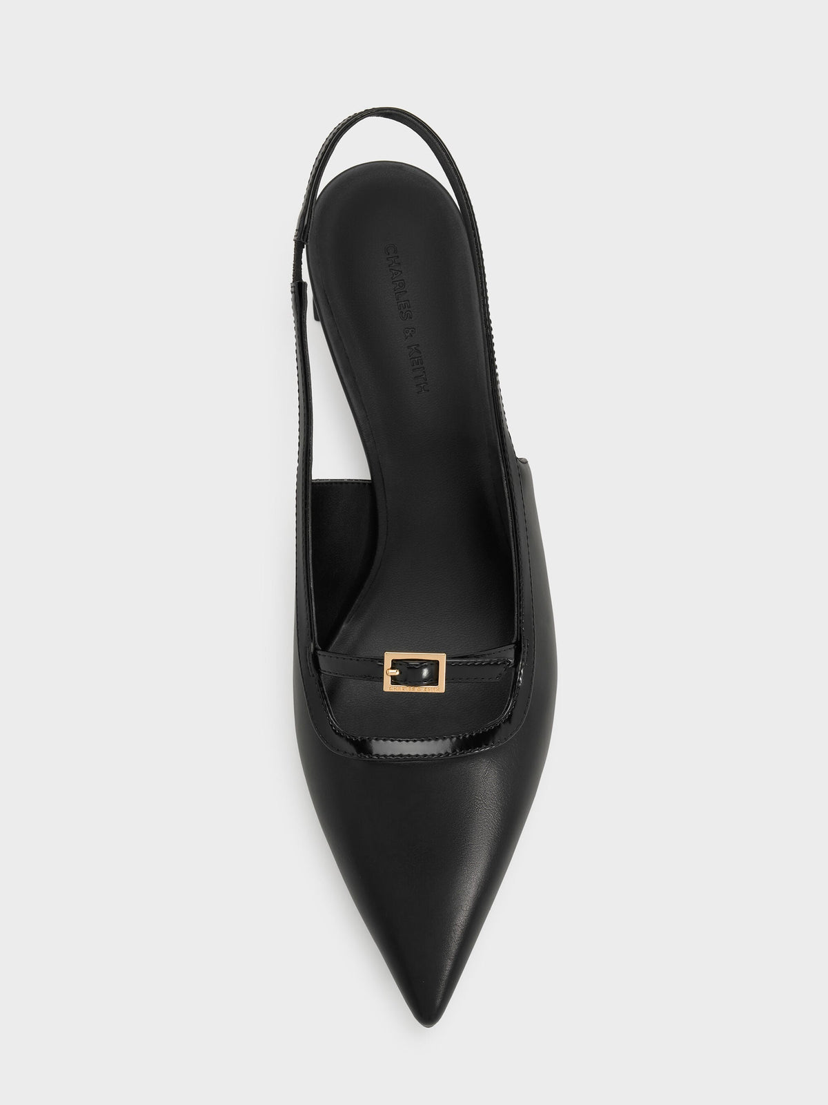 Buckle-Strap Slingback Pumps - Black | CHARLES & KEITH