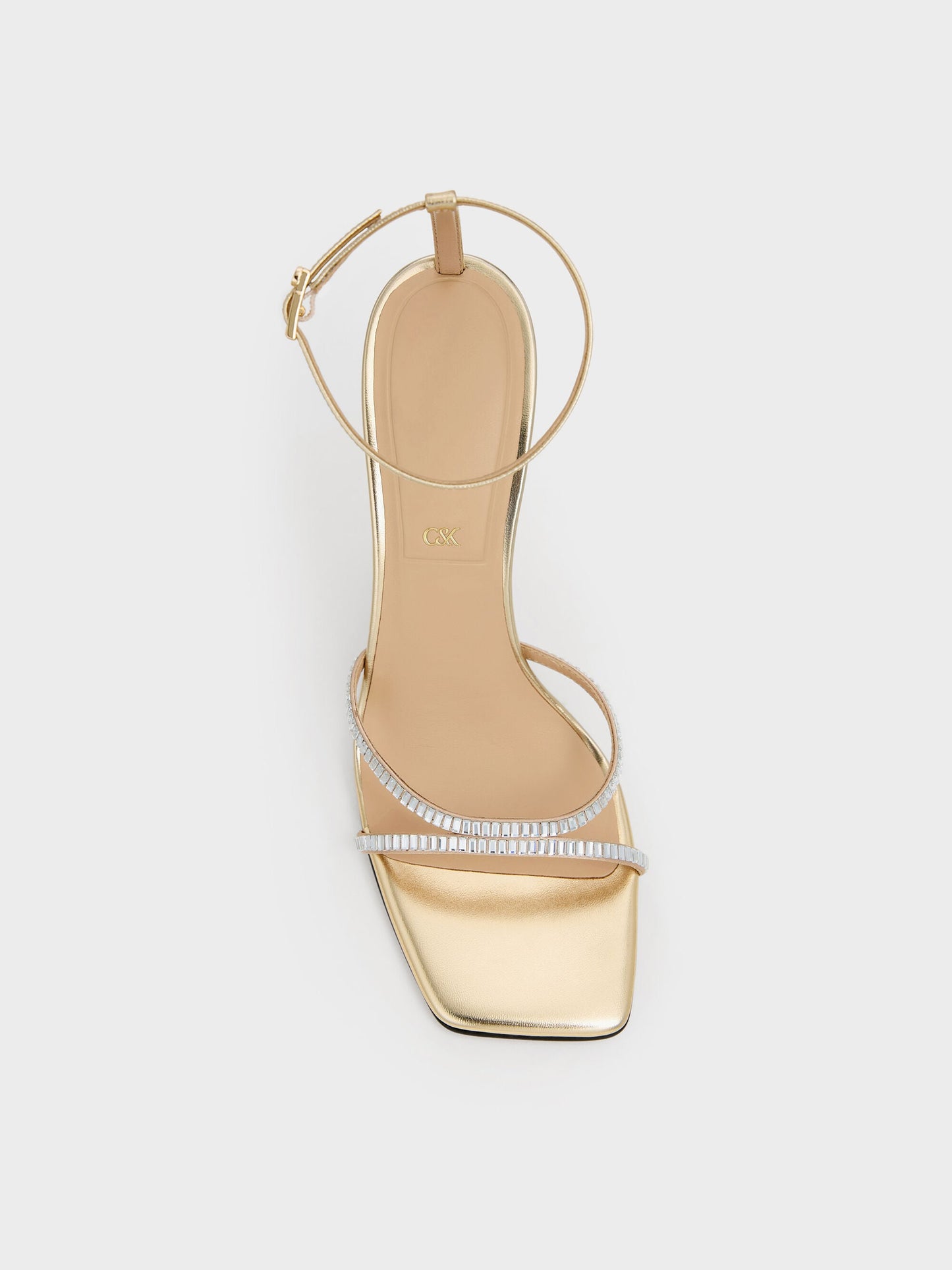Jaylene Gem Stiletto Sandals - Gold | CHARLES & KEITH
