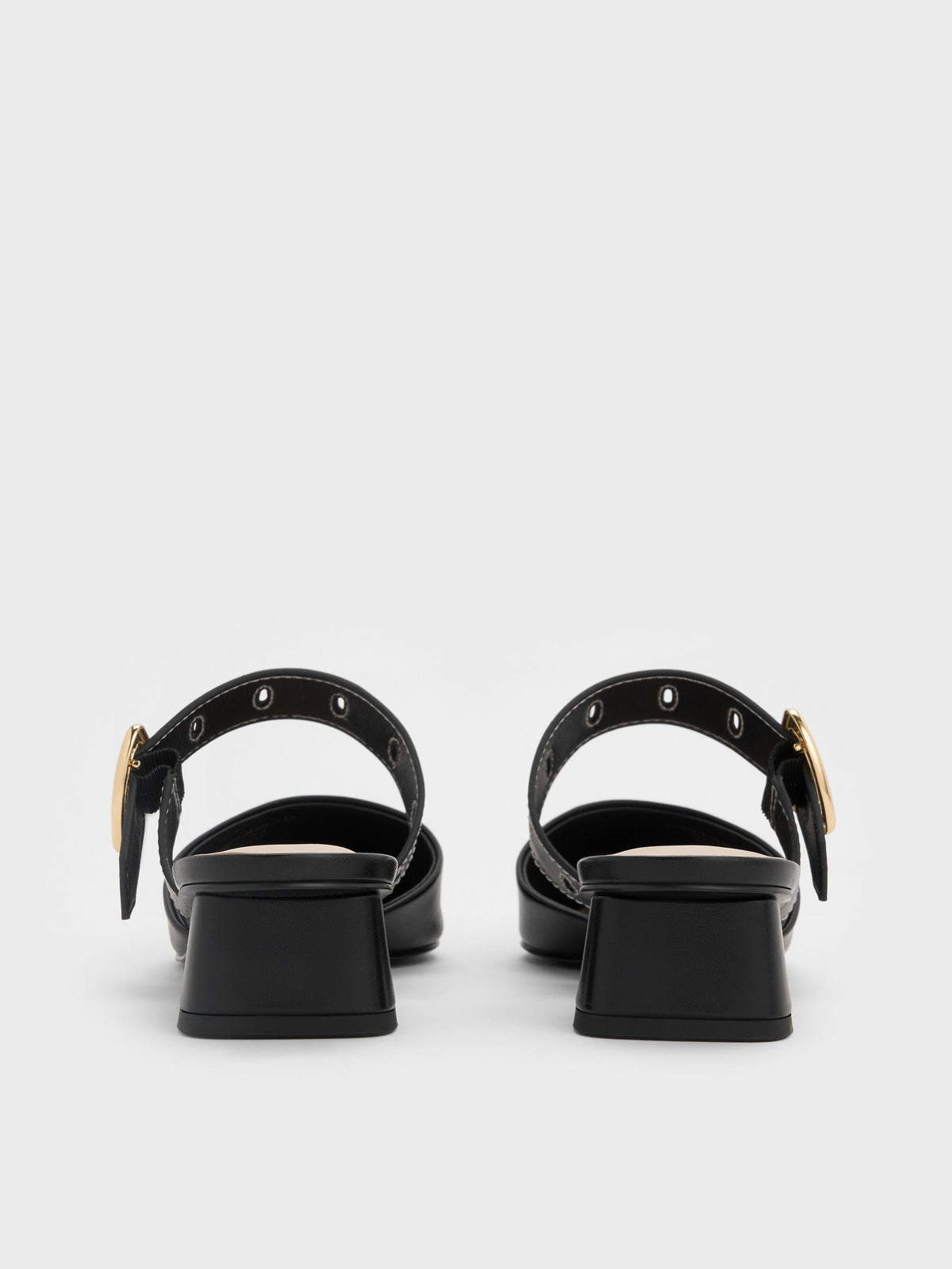 Sepphe Buckle-Strap Heeled Mules - Black | CHARLES & KEITH
