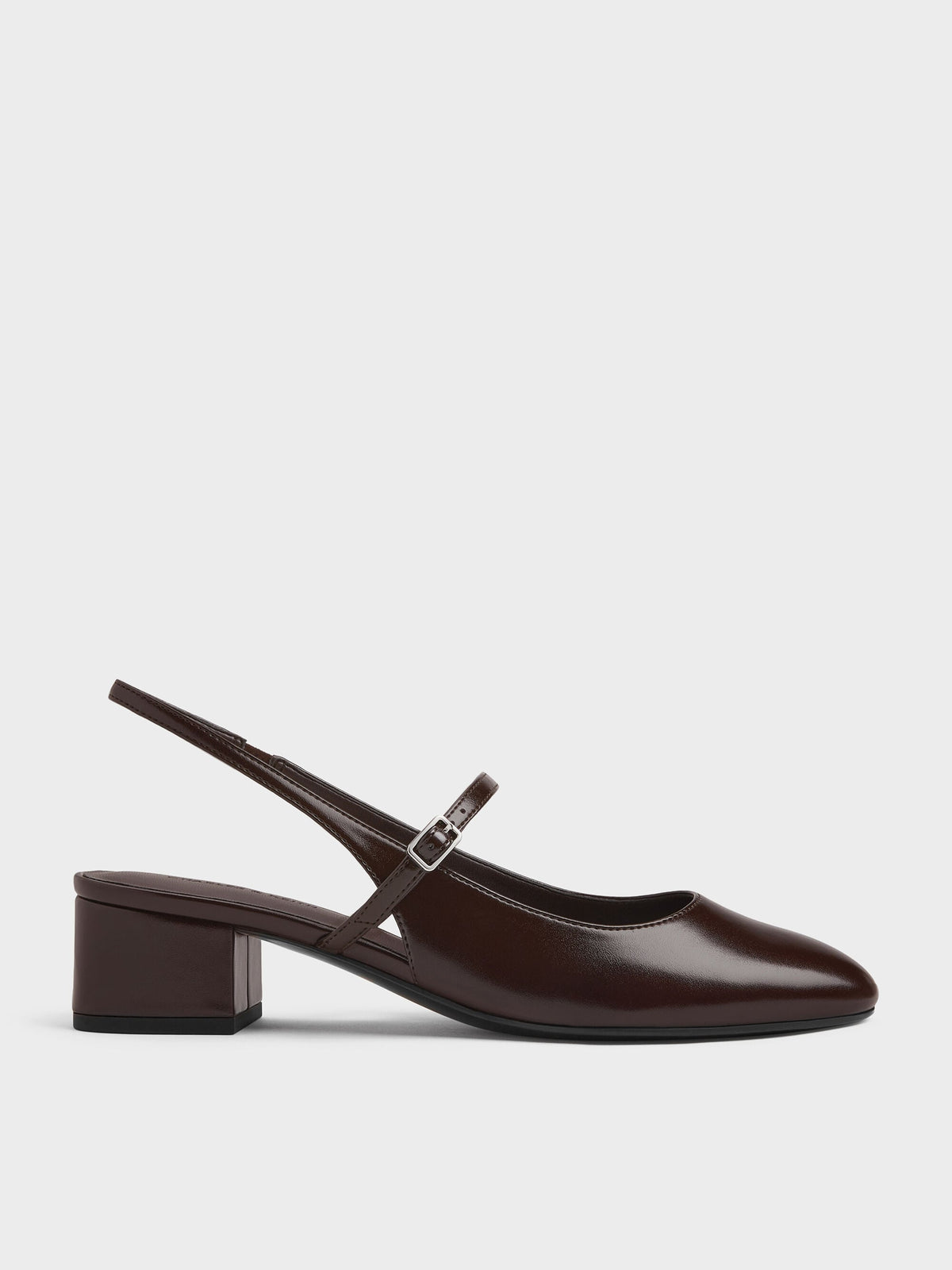 Slingback Mary Jane Pumps - Burgundy | CHARLES & KEITH