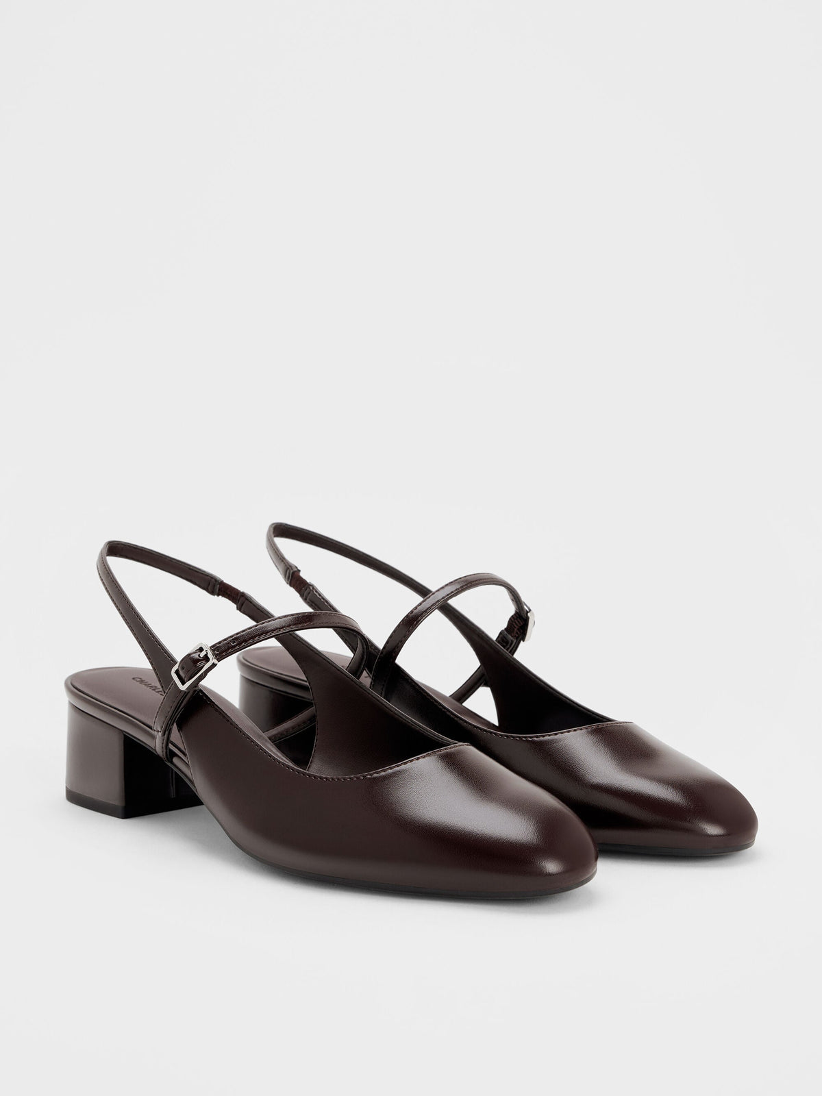 Slingback Mary Jane Pumps - Burgundy | CHARLES & KEITH