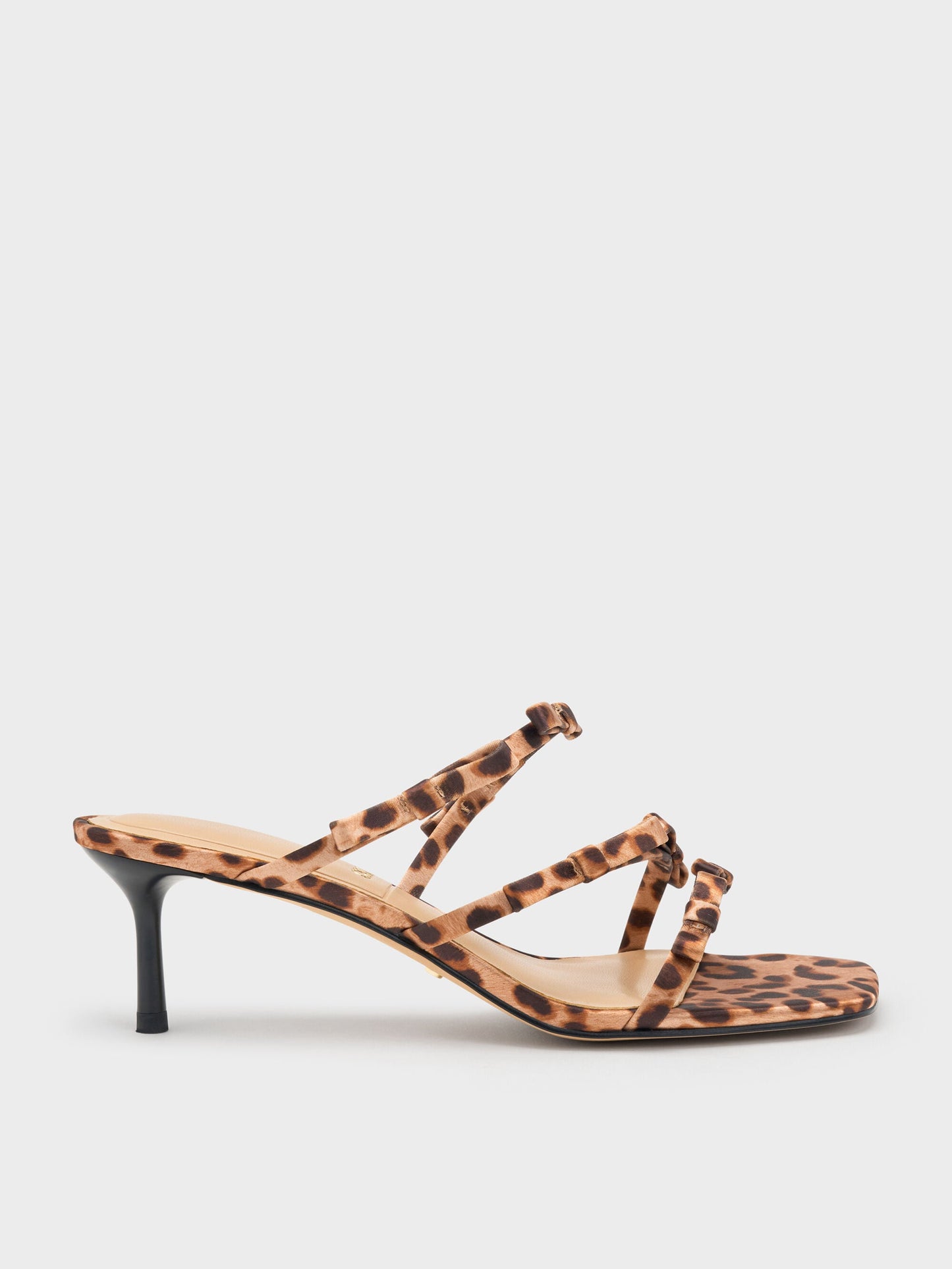 Jessy Leopard-Print Bow Heeled Sandals - Multi | CHARLES & KEITH