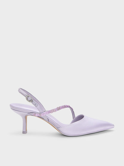 Briella Sequinned Slingback Pumps - Lilac | CHARLES & KEITH