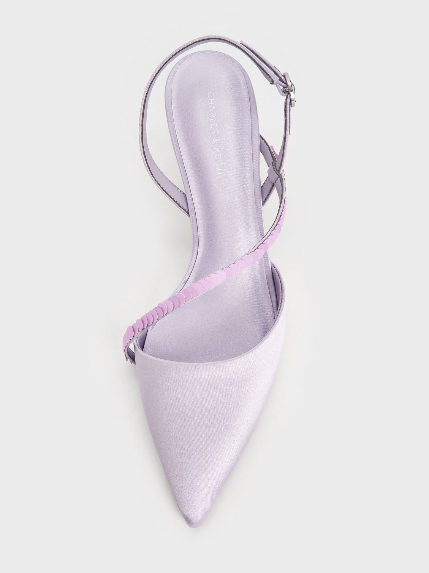 Briella Sequinned Slingback Pumps - Lilac | CHARLES & KEITH