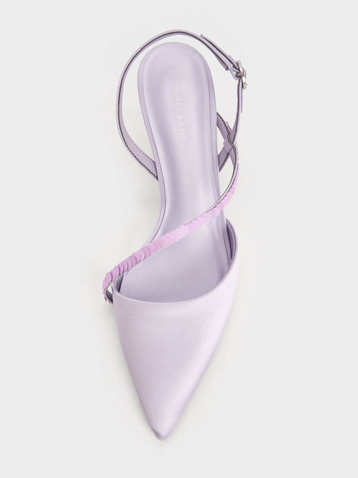 Briella Sequinned Slingback Pumps - Lilac | CHARLES & KEITH